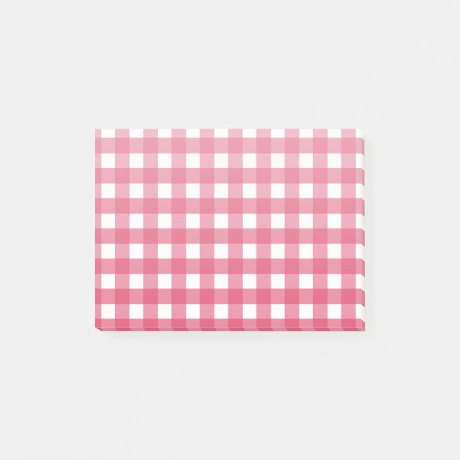 Notas Post-it® Cerise gingham (Anverso)