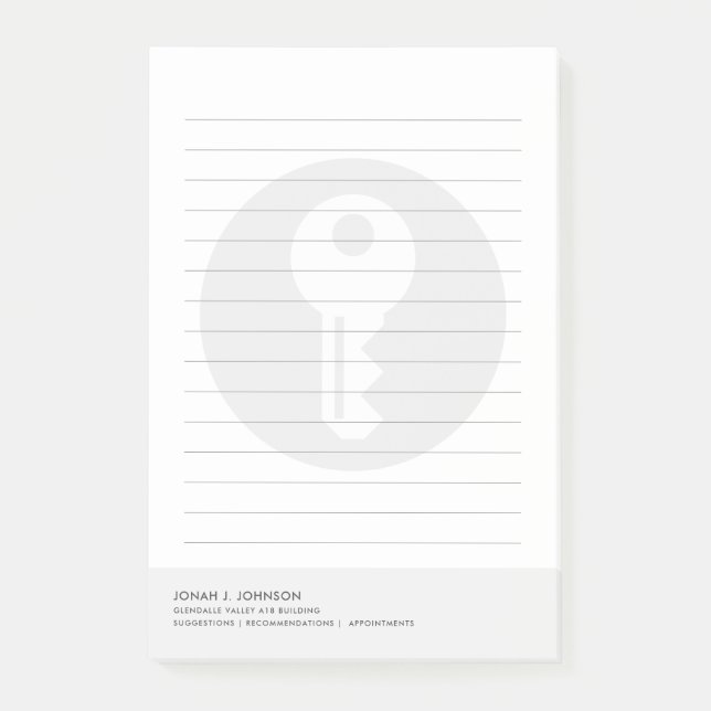 Notas Post-it® Cerrajero y creador personalizable rayado (Anverso)