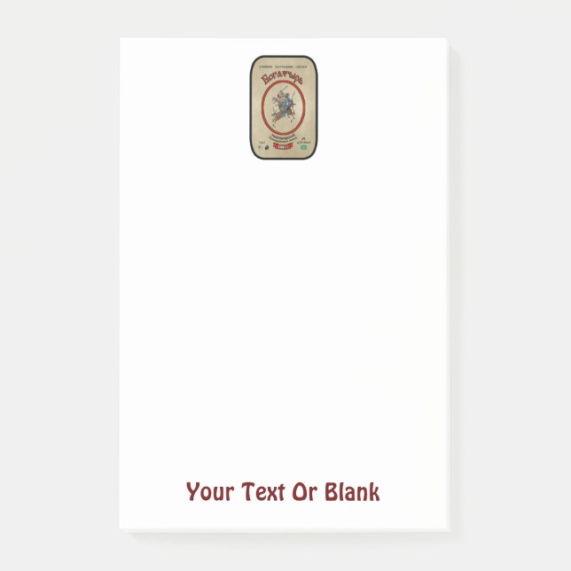 Notas Post-it® Cerveza Bogatyr rusa (Anverso)