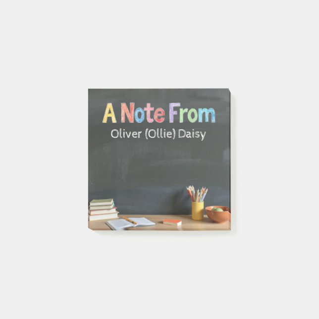 Notas Post-it® Chalkboard-Style Teacher Post-it Notes (Anverso)