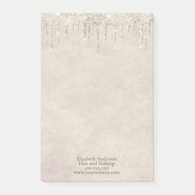 Notas Post-it® Champagne que gotea brillo moderno glamuroso elega (Anverso)