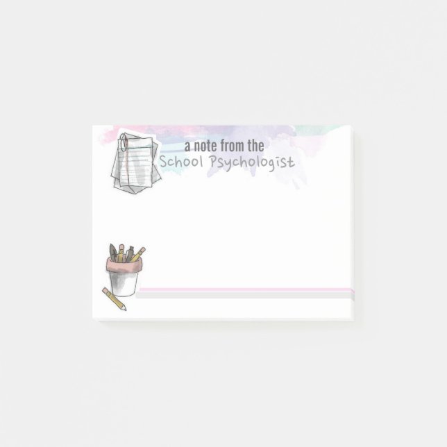 Notas Post-it® Chapoteo del post-it del psicólogo de la escuela (Anverso)