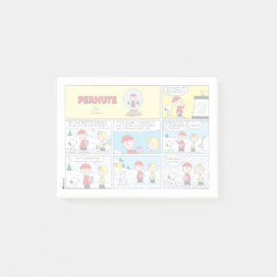 Notas Post-it® Charlie Brown   Bola de cristal con nieve