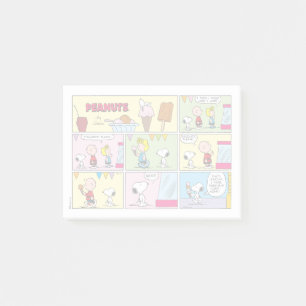 Notas Post-it® Charlie Brown, Snoopy y Sally Helado