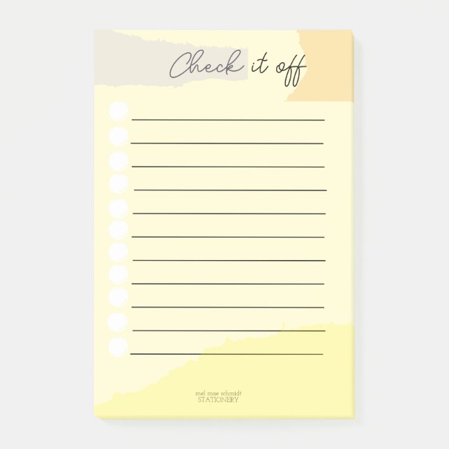 Notas Post-it® Check it off Notepad  (Anverso)