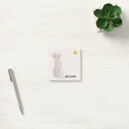 Notas Post-it® CHECK MEO White Cat with Headphones – Personalized
