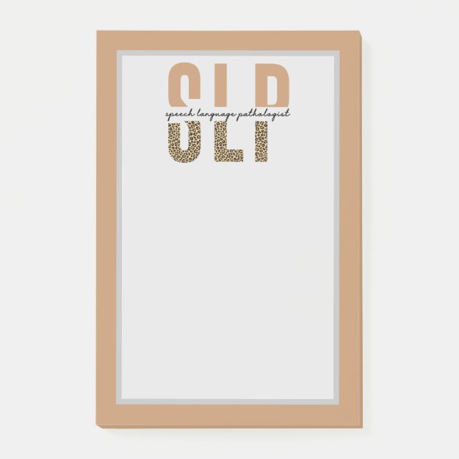 Notas Post-it® Cheetah, patólogo del lenguaje de voz SLP (Anverso)