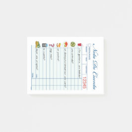 Notas Post-it® Cheque de restaurante español de rol