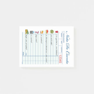 Notas Post-it® Cheque de restaurante español de rol