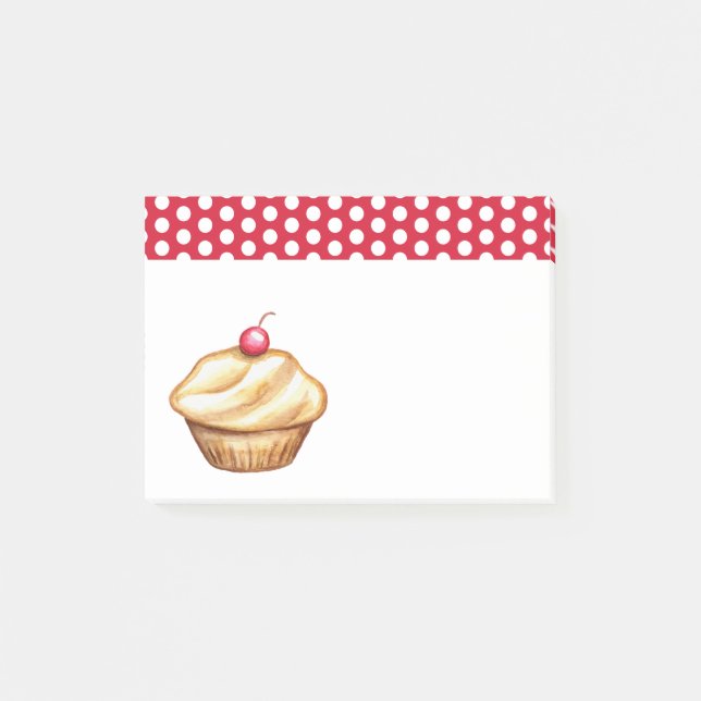 Notas Post-it® Cherry Cupcake Kitchen Grocery Notes Post It (Anverso)