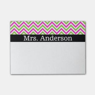 Notas Post-it® Chevron colorido - personalice