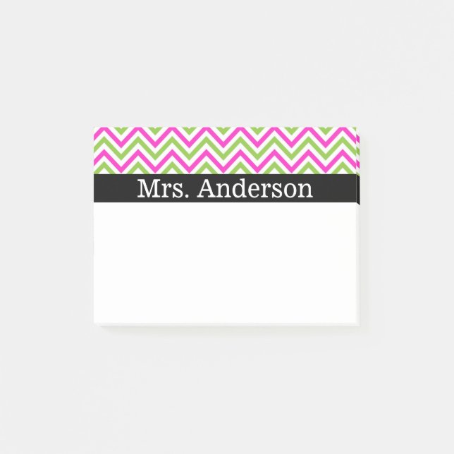 Notas Post-it® Chevron colorido - Personalizar (Anverso)