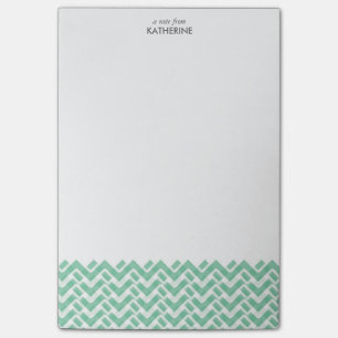 Notas Post-it® Chevron tejido verde y blanco