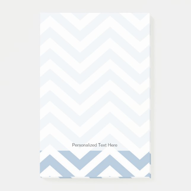 Notas Post-it® Chevron texturizado en azul claro (Anverso)