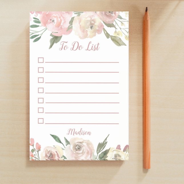 Notas Post-it® Chic Custom Floral To Do List (Subido por el creador)