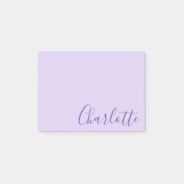 Notas Post-it® Chic Moderno Script Morado Totalmente Personalizab