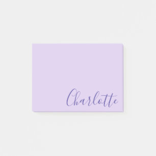 Notas Post-it® Chic Moderno Script Morado Totalmente Personalizab
