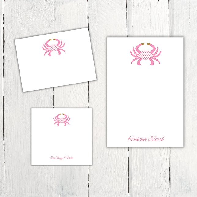 Notas Post-it® Chic Pink Crab | Coastal Sticky Notees (Subido por el creador)