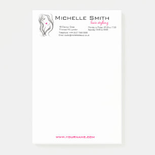 Notas Post-it® Chica con cabello ondulado Icono de marca de peina