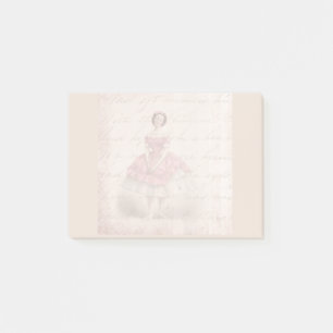 Notas Post-it® Chica de Ballerina Vintage en un Tutu Rosa