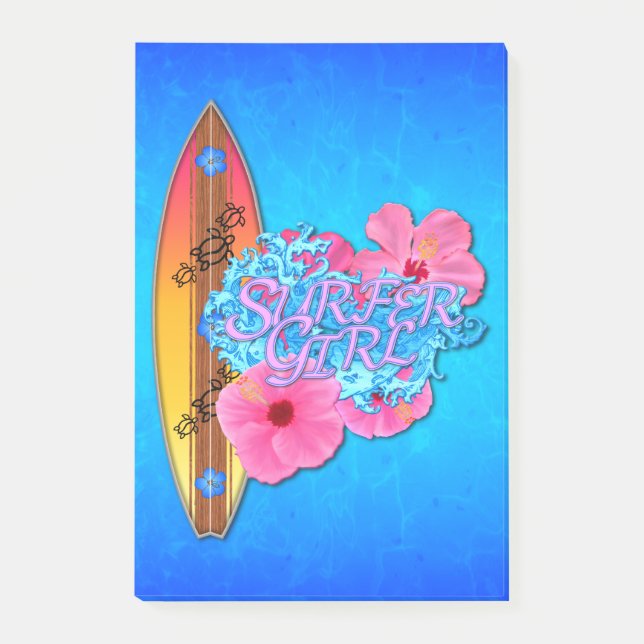 Notas Post-it® Chica de la persona que practica surf (Anverso)