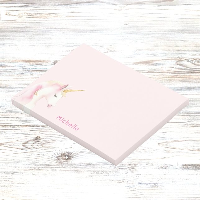 Notas Post-it® Chica de nombres rosa de unicornio (Subido por el creador)