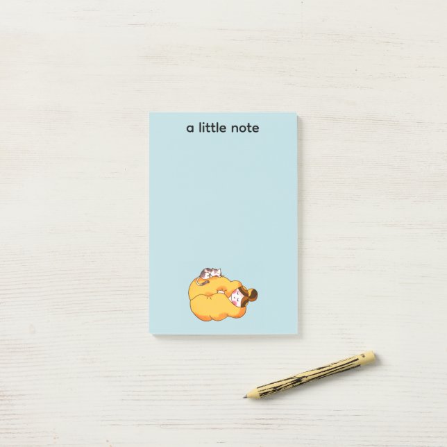 Notas Post-it® Chica durmiente con gato acogedor (Escritorio)