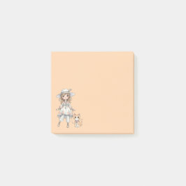 Notas Post-it® Chica elegante paseando con su gato