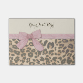 Notas Post-it® Chica Leopard Print Baby Pink Bow