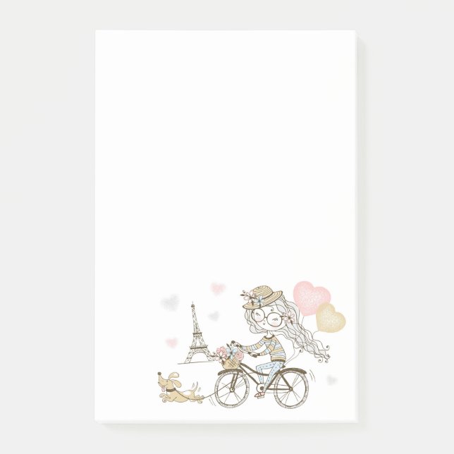 Notas Post-it® Chica lindo en París (Anverso)