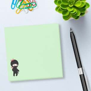 Notas Post-it® Chica minúsculo de Ninja en verde