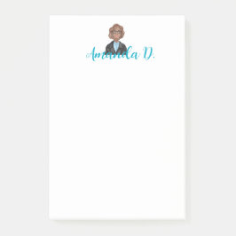 Notas Post-it® Chica negro con gafas personalizadas