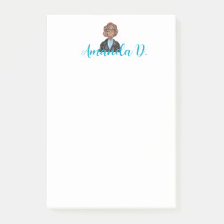 Notas Post-it® Chica negro con gafas personalizadas