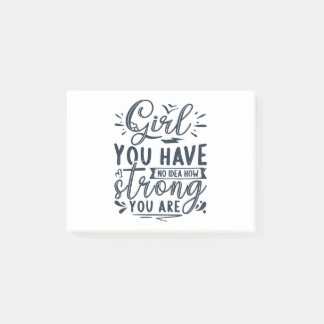 Notas Post-it® Chica, no tienes idea de lo fuerte que eres