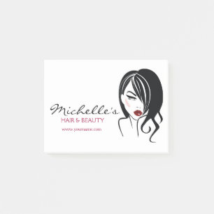 Notas Post-it® Chica precioso con el icono del maquillaje del