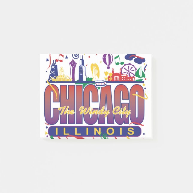 Notas Post-it® Chicago Confetti (Anverso)
