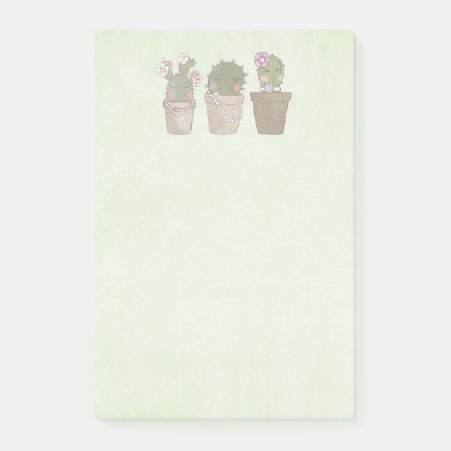 Notas Post-it® Chicas Cactus Lindas con Joyas (Anverso)