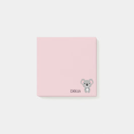 Notas Post-it® Chicas cortos Koala llevan rosa personalizado