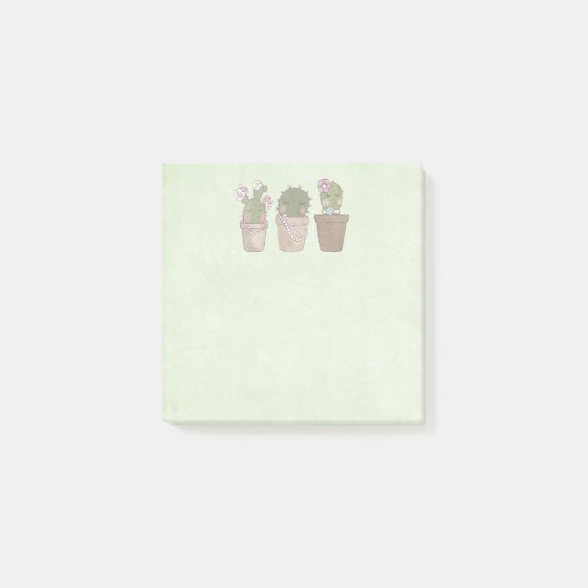 Notas Post-it® Chicas Cute Cactus Con Joyería (Anverso)