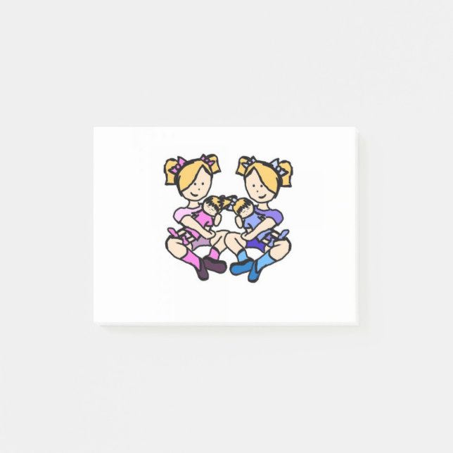 Notas Post-it® Chicas gemelos (Anverso)