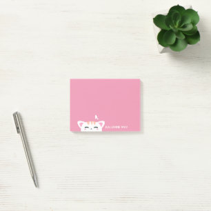 Notas Post-it® Chicas Nombre Pastel Rosa Cute Kitty