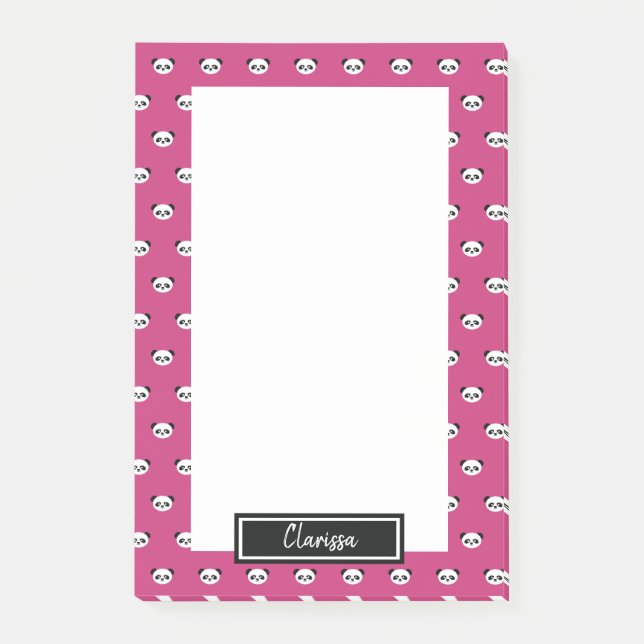 Notas Post-it® Chicas Rosa Personalizados Panda Oso Niños Animale (Anverso)