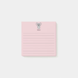 Notas Post-it® Chicas rosados de la cúpula Koala nombre del oso