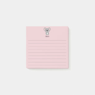 Notas Post-it® Chicas rosados de la cúpula Koala nombre del oso