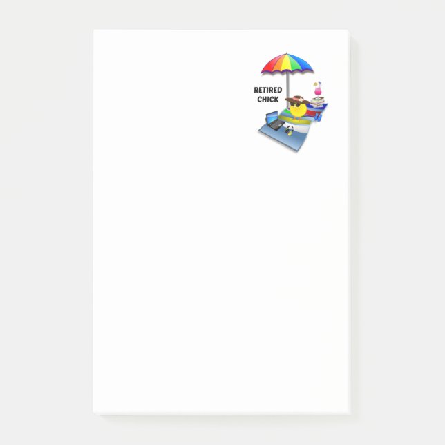 Notas Post-it® Chick retirado, diseño popular, (Anverso)