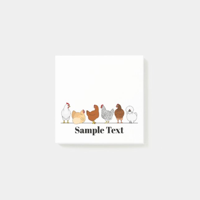 Notas Post-it® chicken doodle post it (Anverso)