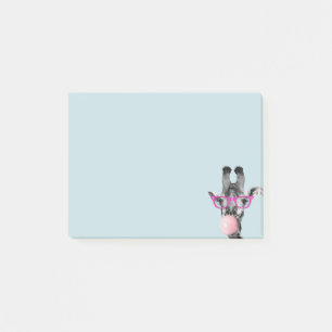 Notas Post-it® Chicle Burbuja Rosa Vidrio Jirafa Divertida Linda