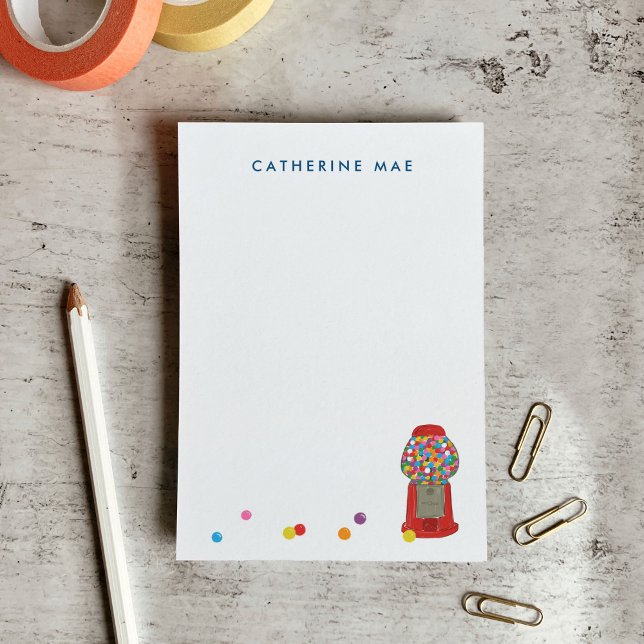 Notas Post-it® Chicle en Bomba de Caramelo Roja (Red Gumball Machine Candy Bubble Gum Post-it Notes)