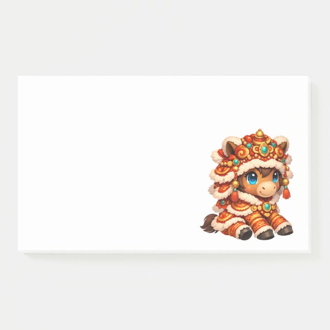 Notas Post-it® Chinese New Year Horse 2026 Zodiac (Anverso)