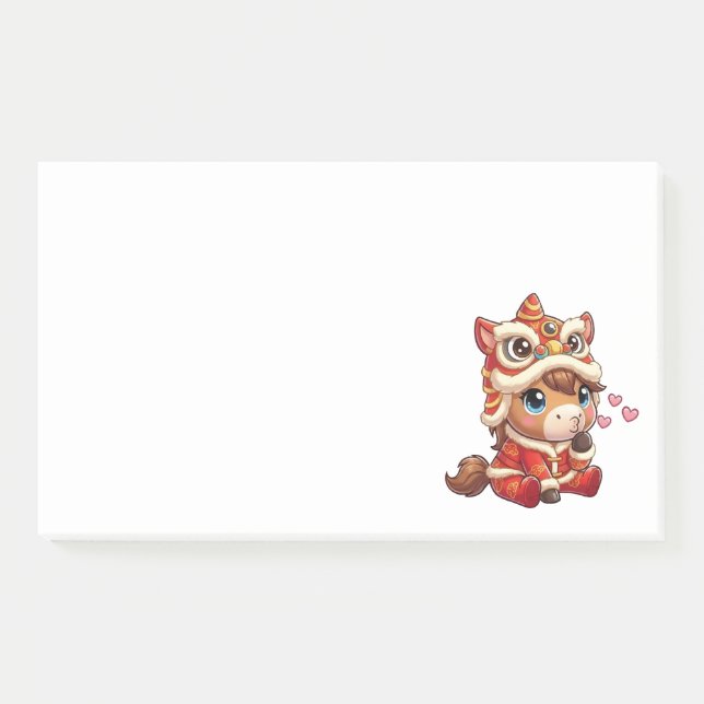 Notas Post-it® Chinese New Year Horse 2026 Zodiac (Anverso)